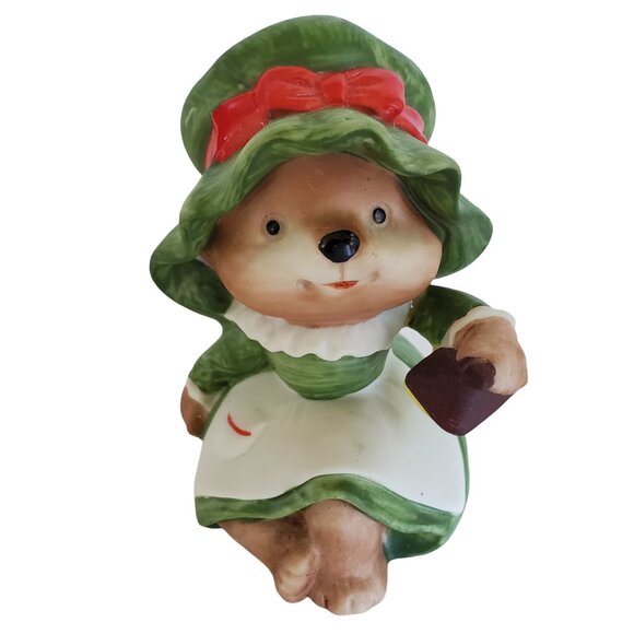 Vintage Homco Christmas Bears (3) Figurines Bisque Porcelain 5600 Home Interiors - Picture 2 of 7